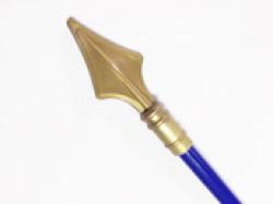 Baton / Hampe en bois bleu avec pointe dor�e de 100 cm
